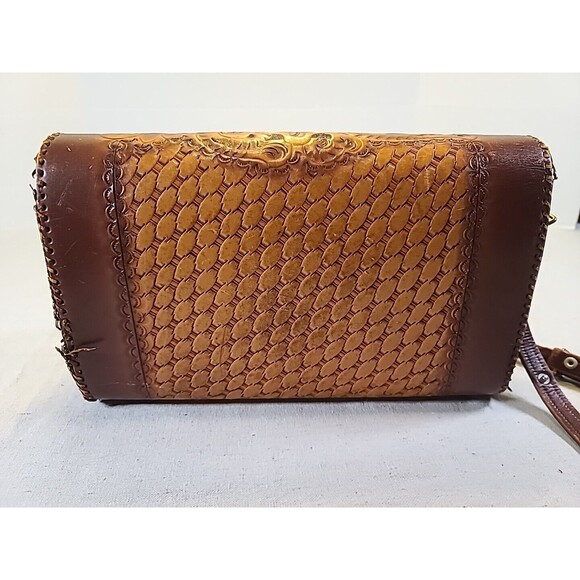 Vintage Cliftons Hand Tooled Leather Shoulder/Handbag Adjustable READ - Picture 5 of 9